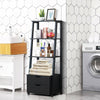 4-Tier Ladder Bookshelf Storage Display with 2 Drawers