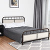 Queen size Metal Bed Frame Platform Bed Upholstered Panel