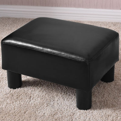 Small PU Leather Rectangular Seat Ottoman Footstool