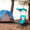 Portable Folding Camping Canopy Chair with Cup Holder Cooler -Turquoise