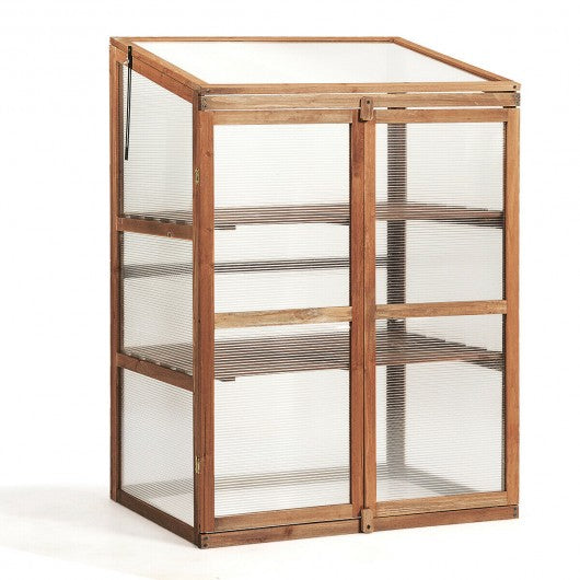Portable Wooden Garden Cold Frame Greenhouse