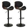 Set of 2 Bentwood Mid-Century Adjustable Swivel Barstool