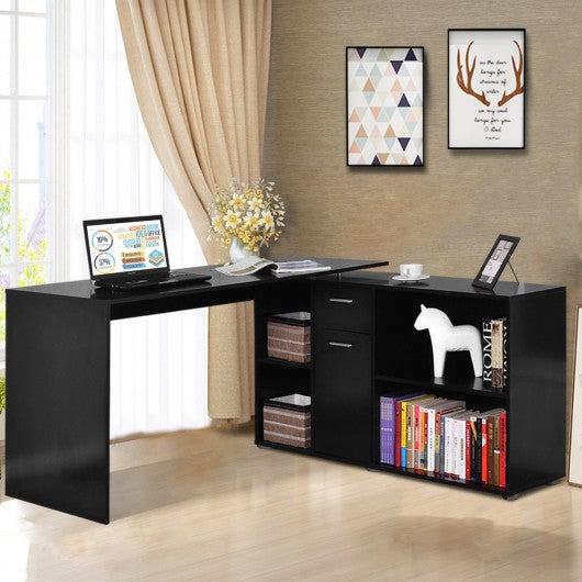 Rotating L-Shape Corner Writing Study Computer Desk
