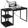 Computer Desk with Bamboo Top & 2 Storage Shelves-Black Desk