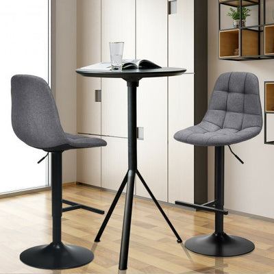 2Pcs Adjustable Bar Stools Swivel Counter Height Linen Chairs