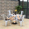 4 pcs Tolix Style Metal Dining Side Chair Stackable Wood Seat