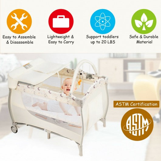 Foldable Baby Playard with Changing Station