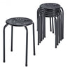 Set of 6 Stackable Backless Round Metal Stool Set