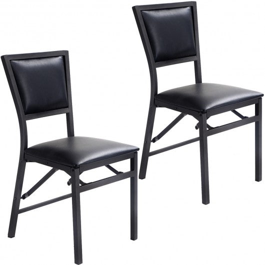 Set of 2 Metal Folding Chair Dining Chairs