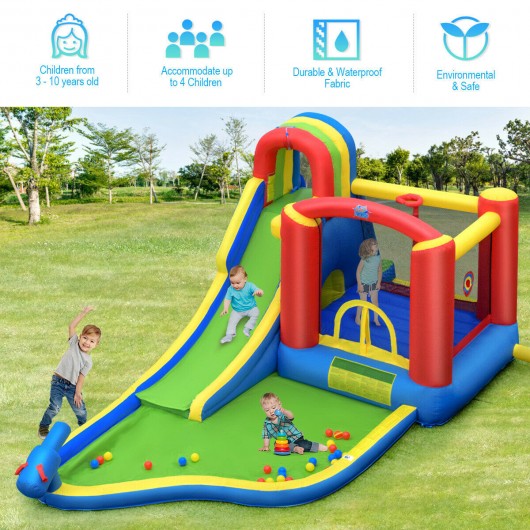 Inflatable Kid Bounce House Slide Climbing Splash Park Pool Jumping Castle