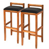 Set of 2 Acacia Solid Wood Counter Height Bar Stool