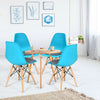 4Pcs Mid Century Dining Chair with Linen Cushion-Blue