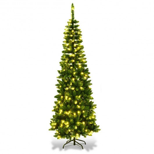 6.5' / 7.5' Preit Hinged Artificial Pencil Christmas Tree-7.5'