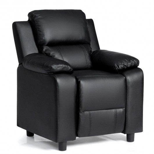 Deluxe Kids Armchair Recliner Headrest Sofa w/ Storage Arms