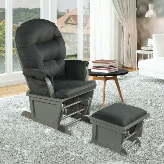 Baby Nursery Relax Rocker Rocking Chair Set-Gray