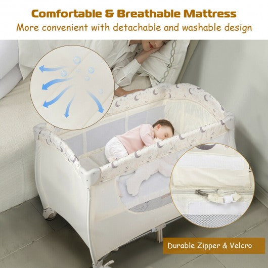 Foldable Baby Playard with Changing Station