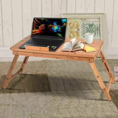Portable Bamboo Laptop Desk Table with Drawer