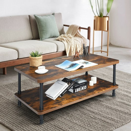 Industrial Rustic Accent Coffee Table 