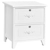 Solid Wood Elegant Storage Nightstand w/ 2 Locking Drawers