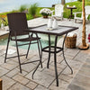 Outdoor Patio Rattan Square Table with Glass Top