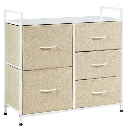 5 Dorm Room Unit Side  Drawers Storage-Beige