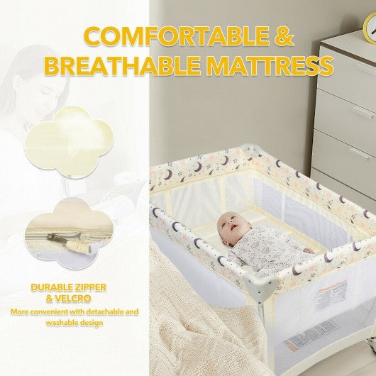 Portable Foldable Baby Playard Nursery Center with Changing Station