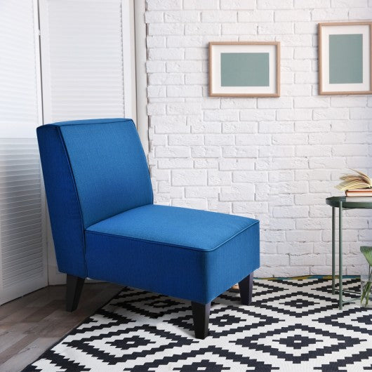 Contemporary Decor Solid Armless Accent Chair-Blue