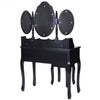 Black / White Vanity Makeup Dressing Table w/ Tri Folding Mirror + 7 Drawers