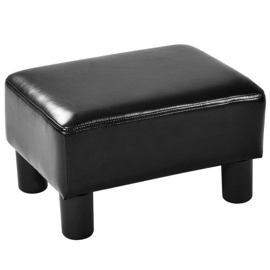 Small PU Leather Rectangular Seat Ottoman Footstool