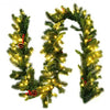 9Ft Pre-lit Artificial Christmas Garland Red Berries with LED