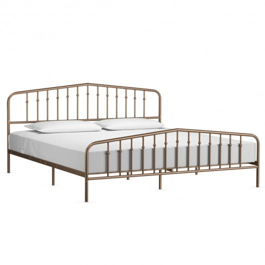 King Size Metal Bed Frame with Headboard & Footboard