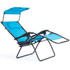 Folding Recliner Lounge Chair with Shade Canopy Cup Holder