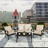 4PCS Patio Rattan Wicker Furniture Set Cushioned Sofa Couch