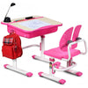 Kids Desk and Chair Set Children's Study Table Storage-Pink