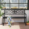 Patio Park Yard Outdoor Furniture Steel Bench