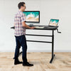 Height Adjustable Standing Desk with Crank Handle