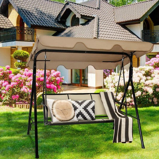 Outdoor Patio Swing Canopy 3 Person Canopy Swing Chair