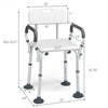 Shower Chair Spa Bathtub with Removable Armrests & Back