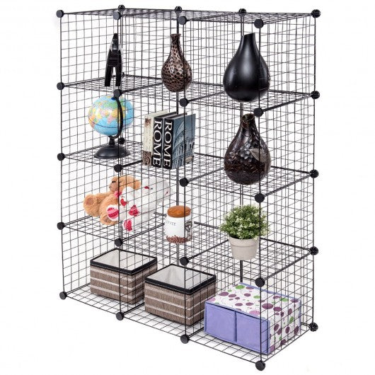 DIY 12 Cube Grid Wire Cube Shelves