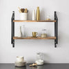 Wooden Wall-Mounted 2-Tier Floating Shelves