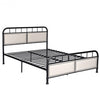 Queen size Metal Bed Frame Platform Bed Upholstered Panel