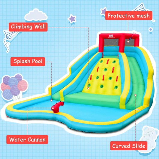 Inflatable Mighty Water Park Bouncy Splash Pool Climb Wall