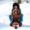 Snow Sled w/ Steering Wheel & Double Brakes Pull Rope Slider