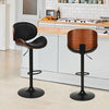 Set of 2 Bentwood Mid-Century Adjustable Swivel Barstool