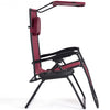 Folding Recliner Lounge Chair with Shade Canopy Cup Holder