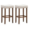 Set of 2 Nailhead Saddle Bar Stools 29