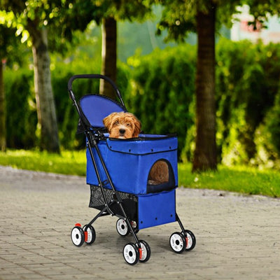 Pet Foldable Cage Stroller For Cat And Dog