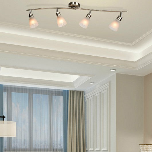 4-Light Track Light Rotatable Glass Shade Chandelier lamp