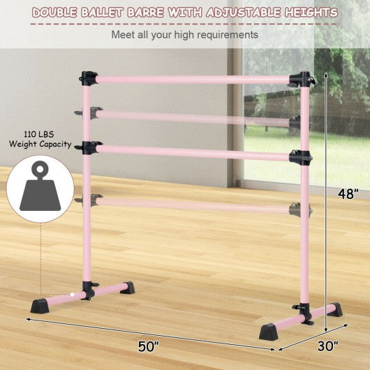 4ft Portable Height Adjustable Freestanding Ballet Barre