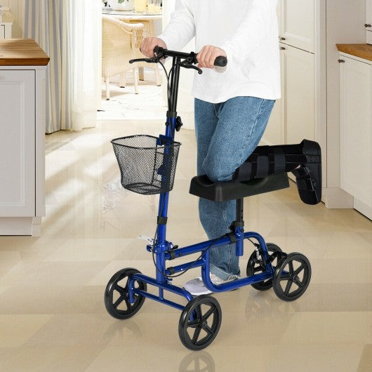 Foldable Knee Walker W/ Basket and Dual Brakes